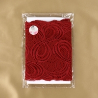 Кружевная эластичная ткань, 180 мм &times; 2,7 &plusmn; 0,5 м, цвет бордовый