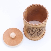 Туес &laquo;Медведь&raquo;, 8&times;8&times;12, береста