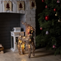 Светодиодная фигура &laquo;Олень&raquo; 32 &times; 60 &times; 10 см, текстиль, металл, батарейки ААх2 (не в комплекте), свечение тёплое белое