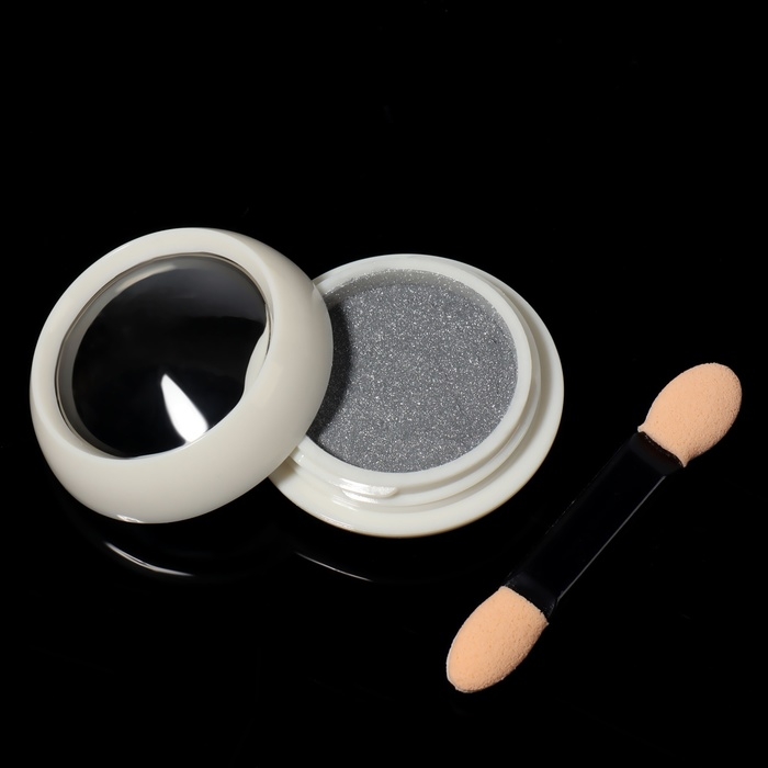 Втирка для ногтей, с аппликатором, цвет хромированный серебристый