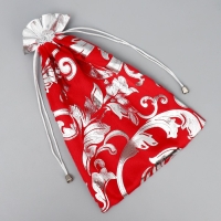 Мешочек подарочный плюш &laquo;Дед Мороз&raquo;, тиснение, 20 х 30 см +/- 1.5 см, Новый год