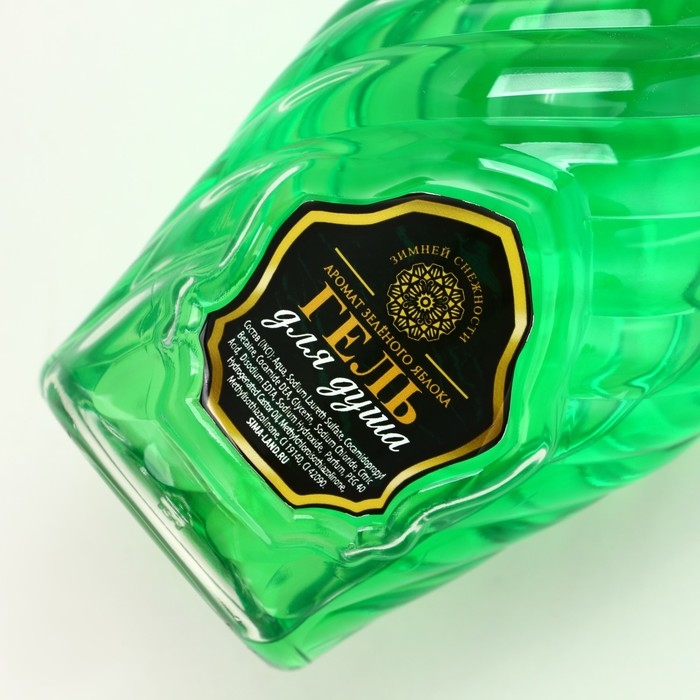 Гель для душа во флаконе мондоро &laquo;Богатства и успеха в Новом Году&raquo;, 250 мл, аромат зеленого яблока, ЧИСТОЕ СЧАСТЬЕ