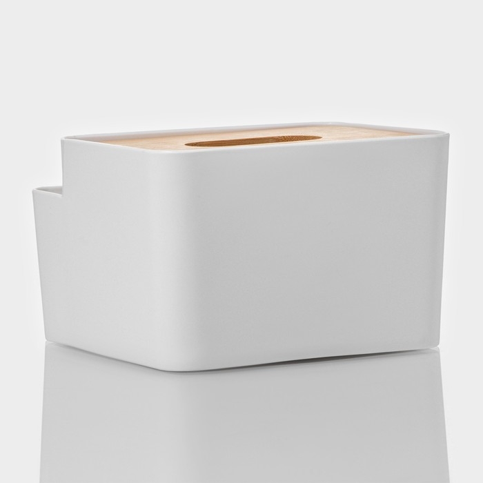 Салфетница - органайзер LaDо́m &laquo;Натурэль&raquo;, 15,5&times;15,5&times;10 см, цвет белый