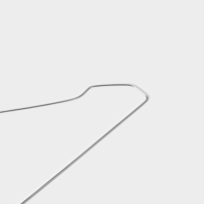 Плечики - вешалки для одежды Доляна, 40&times;22&times;0,2 см, 10 шт, металлические, тонкие,  цвет серебряный