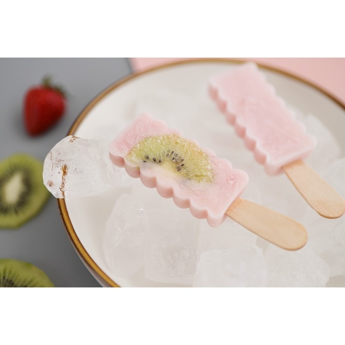 Форма для мороженого Доляна &laquo;Моника&raquo;, силикон, 19,5&times;11 см, 4 ячейки (6,7&times;3,2 см), цвет МИКС