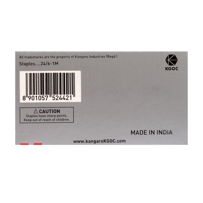 Скобы для степлера Kangaro №24/6-1, стальные, эко, 1000 штук