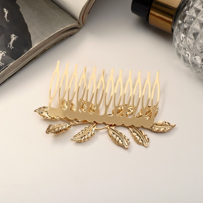 Гребень для волос "Либерти" веточка, 5х8 см, золото