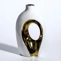 Ваза керамика настольная "Лари" (набор 2 шт) h=26х23, d=4 см, белый