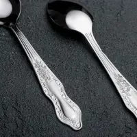 Ложка чайная &laquo;Славяна&raquo;, h=14,5 см, толщина 1,2 мм, цвет серебряный