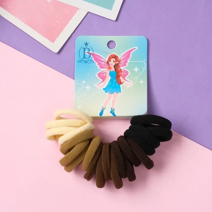 Резинка для волос "Фея Кэти" (набор 20 шт) 2,5 см, коричневый