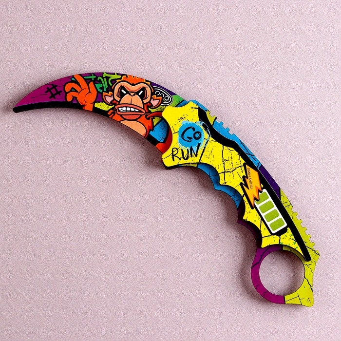 Деревянное оружие детское сувенирное &laquo;Керамбит&raquo;, мартышка