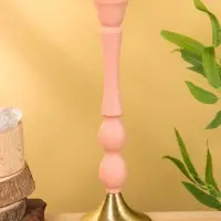 Подсвечник на 1 свечу "Пудровый" 10,5х10,5х30 см