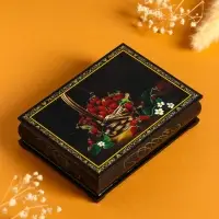 Шкатулка &laquo;Ягоды&raquo;, 10&times;14 см, лаковая миниатюра