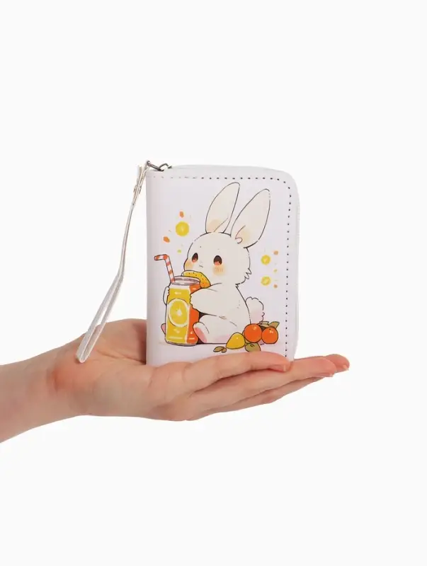 Кошелек дет 07-01-01 Июнь2532 заяц, 12*1,5*9 см, 2 отд+отд/молн, д/карт, белый