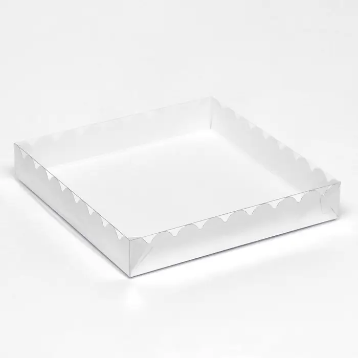 Коробочка для печенья, серебряная, 18 х 18 х 3 см