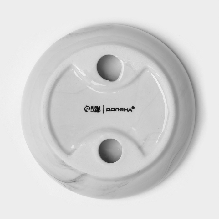 Мыльница керамическая &laquo;Розалин&raquo;, цвет бело-чёрный