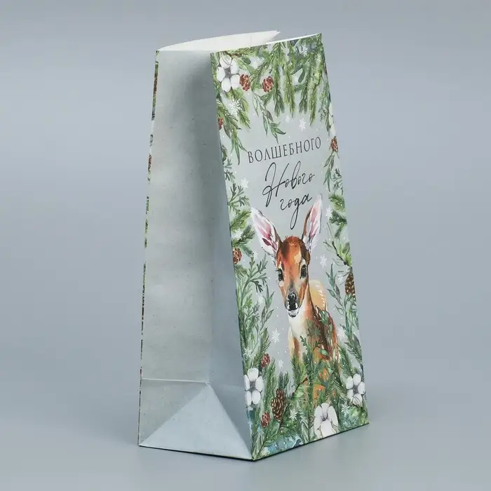 Пакет подарочный без ручек &laquo;Волшебного Нового года&raquo;, 10&times;19.5&times;7 см