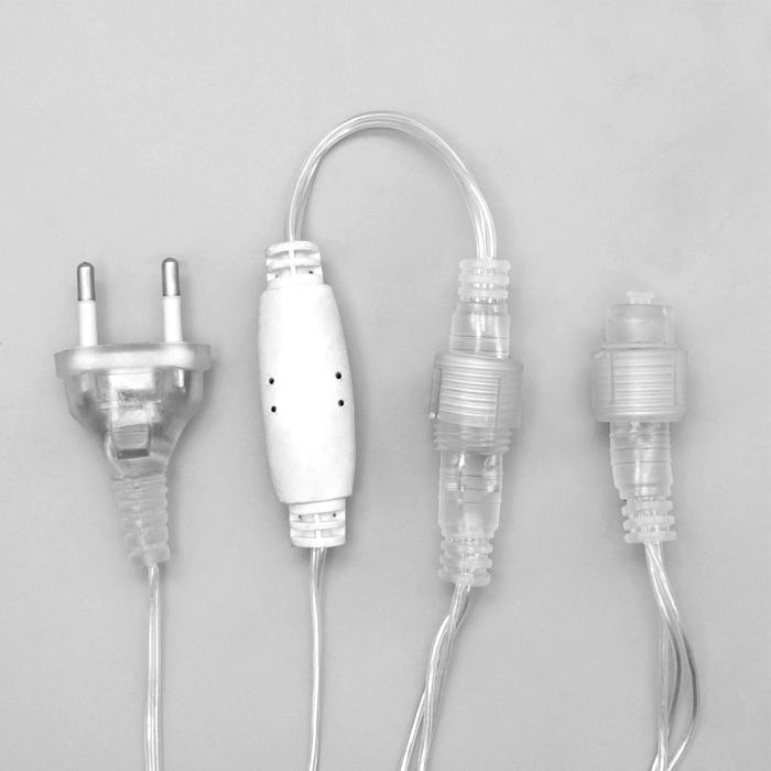 Гирлянда &laquo;Бахрома&raquo; 3 &times; 0.9 м, IP44, УМС, прозрачная нить, 232 LED, свечение синее, 220 В