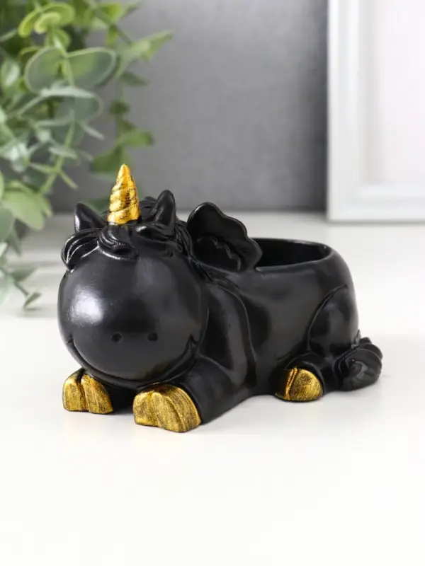 Подставка под мелочей &laquo;Единорог&raquo;, 8&times;12&times;9 см, чёрная