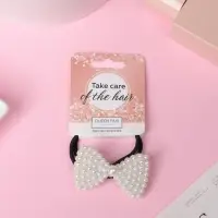 Резинка для волос "Жемчужный рай" бант крупный