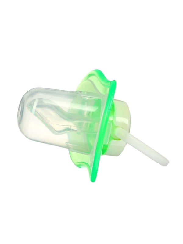 Пустышка ортодонтическая, с колпачком, от 3 мес., цвет голубой/зеленый