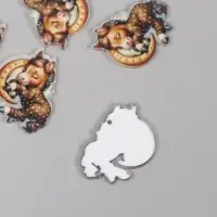 Декор для творчества акрил "Лошадка в пижамке сладко спит" 2,5х3,4х0,2 см