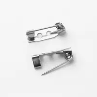 Основа для броши, 2 отверстия, 15 мм, 10 шт., цвет серебряный