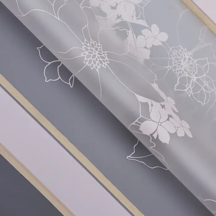 Пленка для цветов матовая, &laquo;Цветы с каймой&raquo;, 58&times;58 см, розовый