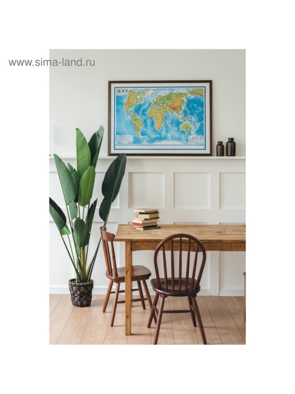Карта Мира физическая, 120 х 78 см, 1:25 млн, ламинированная