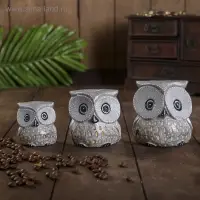 Сувенирный набор дерево "Совы серые пятнистые" 6х19х8 см