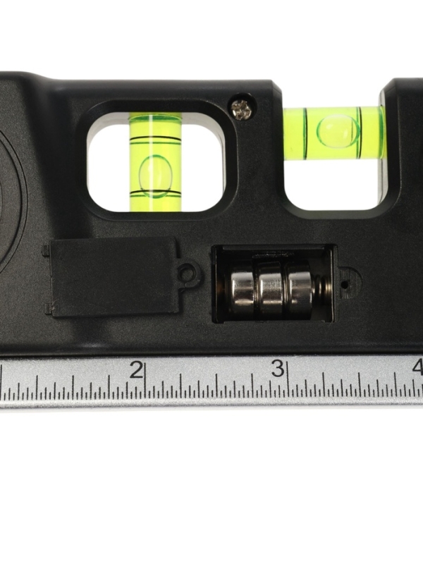 Уровень универсальный 4 в 1 ТУНДРА, лазерный, пузырьковый, рулетка 2.5 м, линейка 150 мм