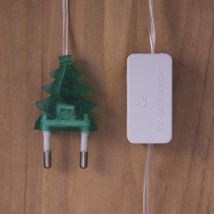 Гирлянда &laquo;Нить&raquo; 5 м с насадками &laquo;Ёжики цветные&raquo;, IP20, прозрачная нить, 20 LED, свечение мульти (RG/RB), мигание, 220 В