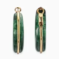 Серьги-кольца акрил "Тренд", цвет изумрудный в золоте