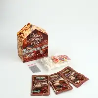 Набор с горячим шоколадом 3 шт, маршмеллоу и декором "Уюта в новом году"