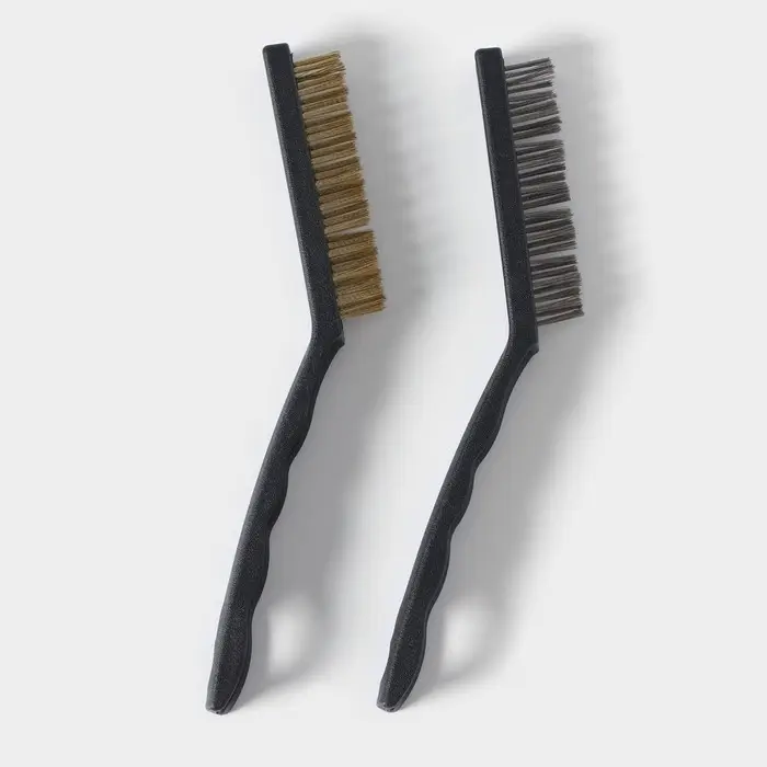 Набор щёток универсальных Доляна, 2 шт, 21&times;2&times;2,5 см, рабочая часть 8,5&times;1,5&times;1,5 см, цвет чёрный