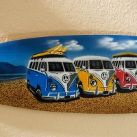 Панно "Доска для сёрфа "Три Сплитти" дерево 40х11 см