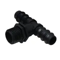 Тройник Т-образный, наружная резьба 1/2", для шлангов 1/2" (12 мм), пластик