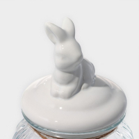 Банка стеклянная для хранения сыпучих продуктов Доляна &laquo;Зайка&raquo;, 950 мл, с керамической крышкой