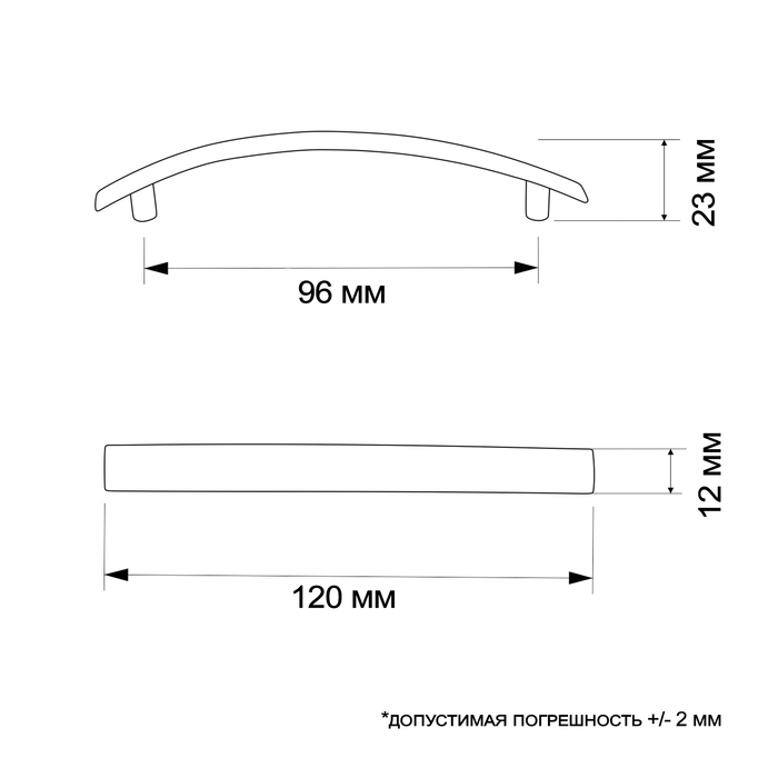 Ручка скоба STANDART РС001, м/о 96 мм, матовый никель, 4 шт