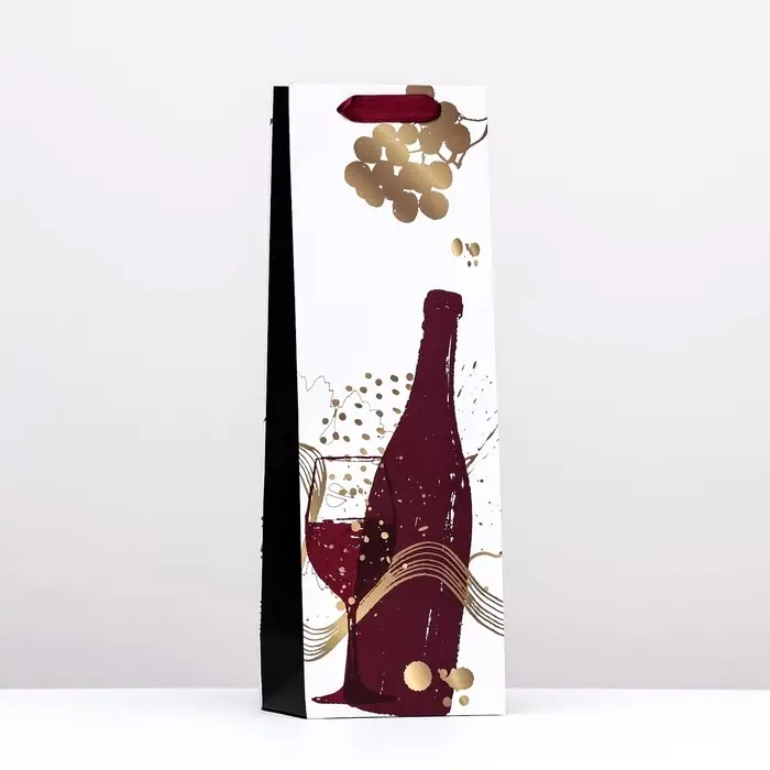 Пакет под бутылку &laquo;Идеальная пара&raquo;, чёрно - белый 12&times;36&times;9 см