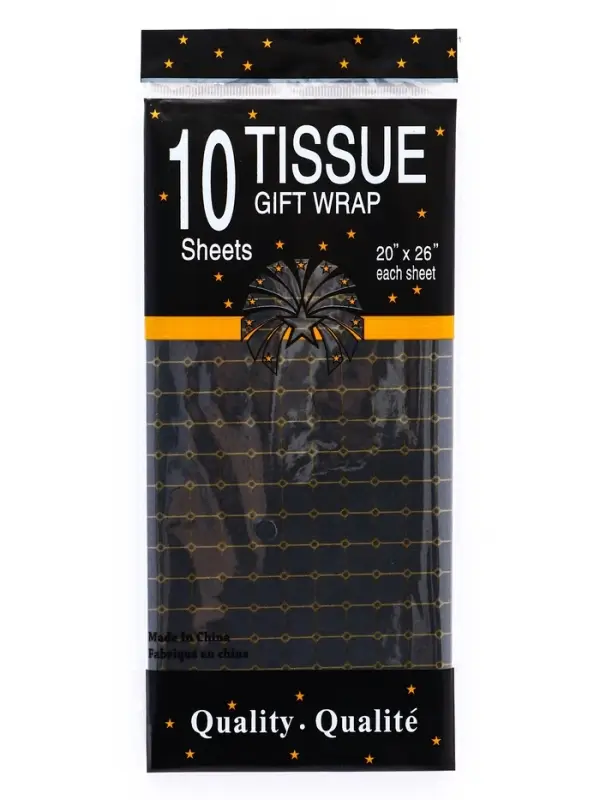 Бумага упаковочная тишью, &laquo;Шарм&raquo;, чёрный, 50 см &times; 70 см 17 грамм