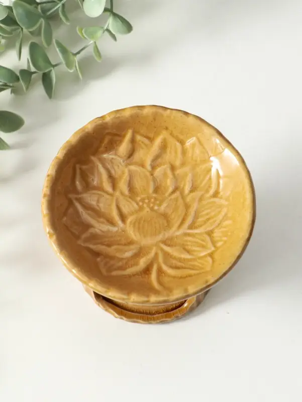 Аромалампа керамика "Лотос" коричневая11,4х11,4х9 см