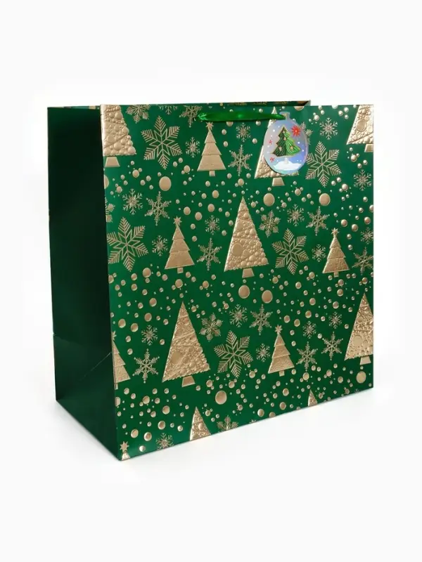 Подарочный пакет &laquo;Новогодний&raquo;, зелёный 40 &times; 40 &times; 40 см