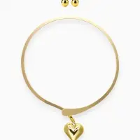 Набор 2 предмета: серьги, чокер &laquo;Обруч&raquo; сердце, цвет золото