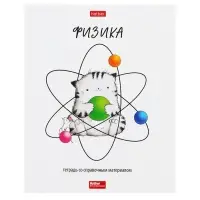 Тетрадь 48 листов в клетку &laquo;Приключения кота Пирожка&raquo; ФИЗИКА, обложка мелованная бумага, с интерактивным справочником, блок офсет