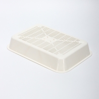 Туалет средний с бортом и сеткой 36 х 26 х 9,  см, лоток бежевый, сетка и борт белые