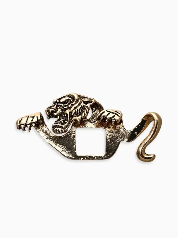 Брошь для кармана "Тигр", цвет чернёное золото