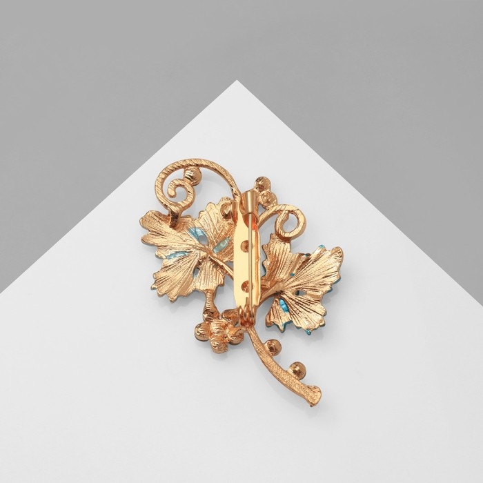 Брошь &laquo;Цветы&raquo; незабудки, цвет голубой в золоте
