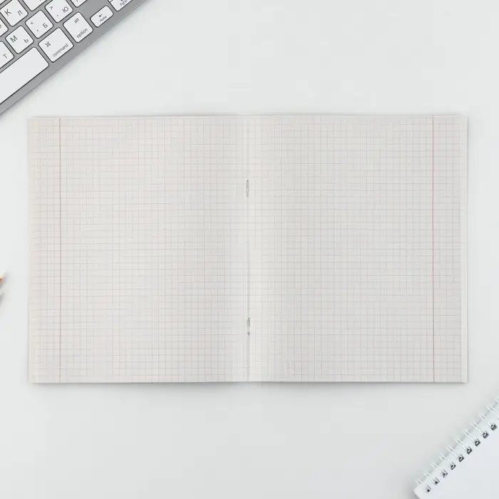 Тетрадь в клетку, 48 л., А5, на скрепке, блок №2, Yellow, МИКС