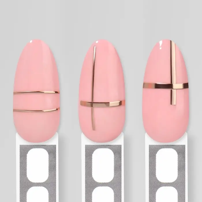 Наклейки для ногтей &laquo;Полоски&raquo;, металлизированные, цвет розовое золото